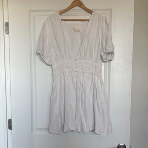 Anthropologie White Mini Dress